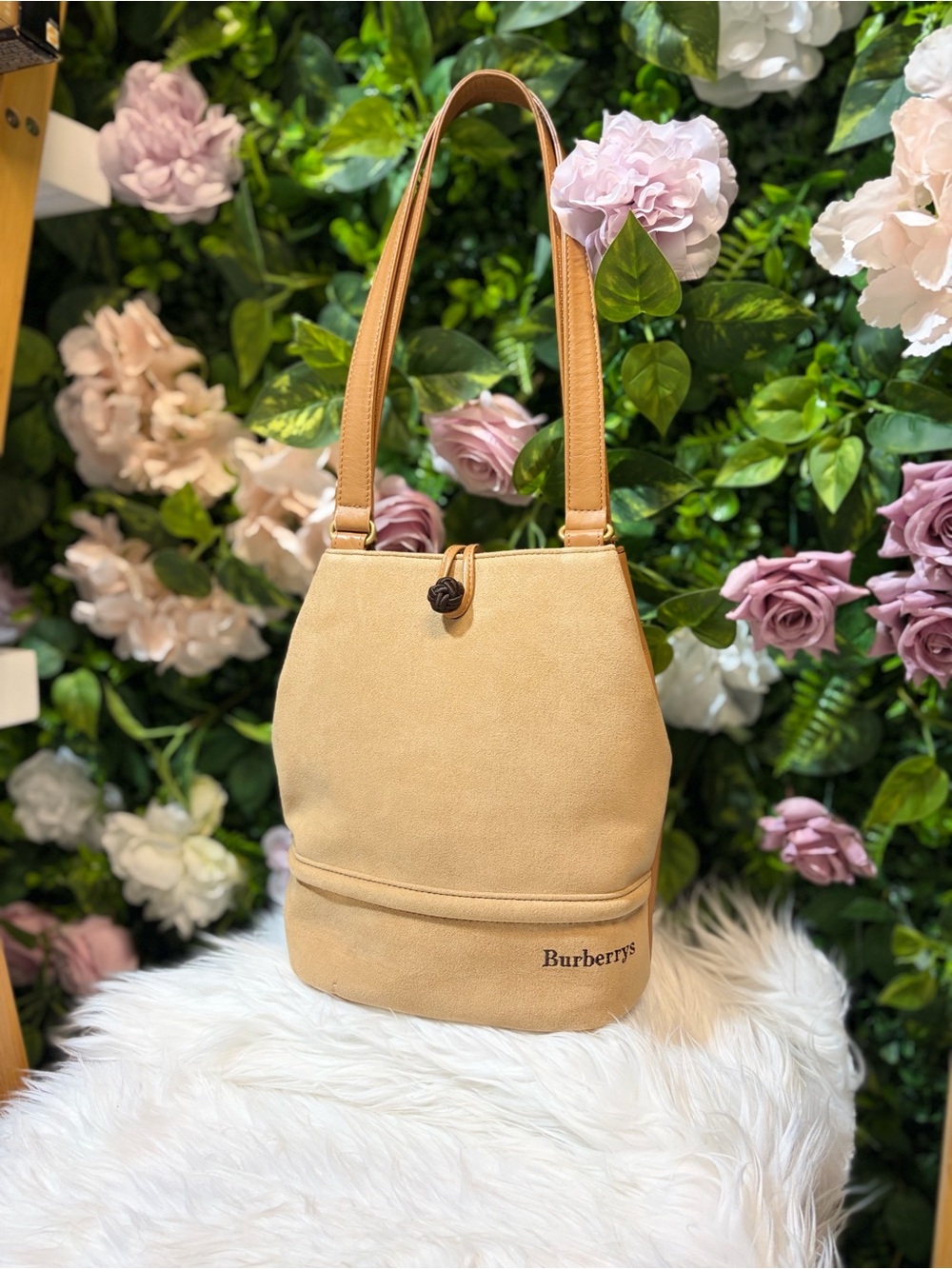Vintage Burberrys Suede Shoulder Bag